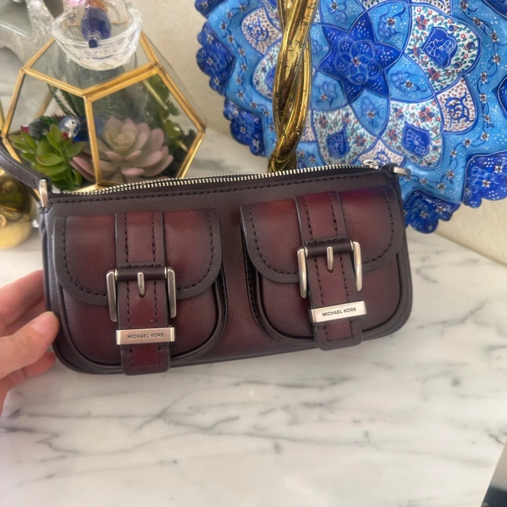 Michael Kors Burgundy Leather Women's Bag - Picture 4 of 16